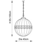  Endon 67045 - Luster na lancu Tiffany FARGO 1xE27/60W/230V prečnika 40 cm | Eponuda.com
