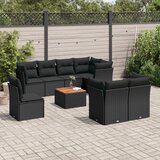  9-dijelni set vrtnih sofa s jastucima crni od poliratana | shoptok.hr