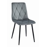  Stolica LIBRA od baršuna - srebrno siva / crne noge | shoptok.hr