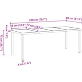 vidaXL 9-dijelni set za objedovanje u vrtu s jastučićima Sivi Poli Ratan, Vrtni stol Crni 200x80x73 cm Staklo otporno na udarce | shoptok.hr