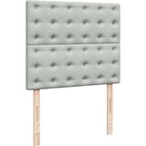 vidaXL Otomanski posteljni okvir z vzmetnicami siv 120x200cm žamet | Shoptok.si