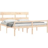 Krevet za starije s uzglavljem 200x200 cm od masivnog drva | shoptok.hr