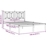 vidaXL Kovinski posteljni okvir z vzglavjem bel 140x190 cm | Shoptok.si