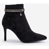 VINCEZA High Heel Boots With Decorative Strap Eco Suede | shoptok.hr