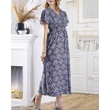 Resti Women's black long dress with purple flowers - Clothing | Shoptok.si