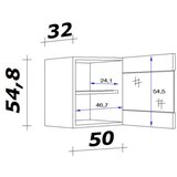 XXXL Kuhinjska Zgornja Omarica Alba, Bela, Steklo, Š. 50 Cm | Shoptok.si