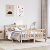 vidaXL Posteljni okvir z vzglavjem 120x200 cm trdna borovina, (21292443) | Shoptok.si