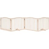  Vrata za pse s vratašcima 4 panela sklopiva 320 cm drvo topole Smeđa 80 x 60 x 2 cm | shoptok.hr