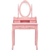 Toaletni stolić sa stolcem rozi 75x69x140 cm od drva paulovnije | shoptok.hr