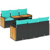  7-dijelni set vrtnih sofa od poliratana s jastucima crni bagrem | shoptok.hr