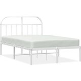 vidaXL Kovinski posteljni okvir z vzglavjem bel 120x200 cm | Shoptok.si
