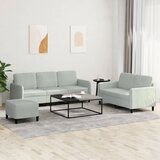 vidaXL 3-dijelni set sofa svjetlosivi baršunasti Cijene