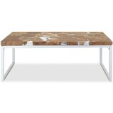 In Klubska mizica iz tikovine in smole 110x60x40 cm | Shoptok.si