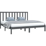  Posteljni okvir siv iz trdne borovine 200x200 cm, (20643537) | Shoptok.si