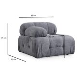 Atelier Del Sofa Mala ugaona sofa, 190x160 cm, Siva | Eponuda.ba
