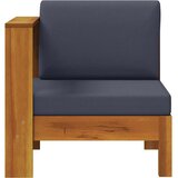  Srednja sofa s 1 naslonom za ruke tamnosiva od bagremovog drva | shoptok.hr