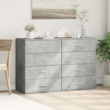  Komoda 2 kosa betonsko siva 60x39x80 cm inženirski les | Shoptok.si