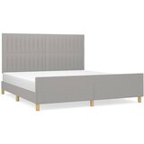 The Living Store Posteljni okvir z vzglavjem svetlo siv 160x200 cm blago - Posteljni Okvir Z Vzglavjem, (21450286) | Shoptok.si
