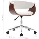 vidaXL Vrtljivi jedilni stoli 2 kosa belo umetno usnje | Shoptok.si