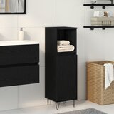 vidaXL Kopalniška omara Črna hrast Les Srednja Shranjevanje | Shoptok.si