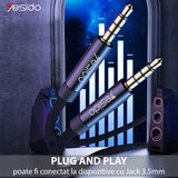 Yesido avdio kabel (YAU16) – priključek 3,5 mm na priključek 3,5 mm, 3 m – črn | Shoptok.si