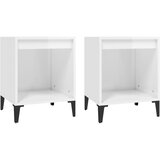 Noćni ormarići 2 kom visoki sjaj bijeli 40x35x50 cm | Eponuda.com