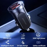 Joyroom C-A09 2-PORTNI AUTO PUNJAČ PD 30W QC 3.0 CRNI | shoptok.hr