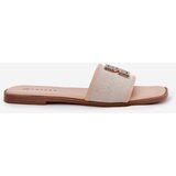 Boto Elegant Women's Slippers With Decoration On Flat Heel Beige Lovehia | shoptok.hr