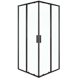 Kerra kotna tuš kabina Solid SQ BL 80, črna, 80x80x195 cm | Shoptok.si