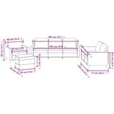  4-dijelni set sofa s jastucima crvena boja vina od umjetne kože | shoptok.hr