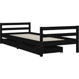 Okvir dječjeg kreveta s ladicama crni 80 x 200 cm od borovine | shoptok.hr