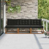3 Komad Srednja sofa za van Čvrsto drvo akacije Prirodna - Prirodna i crno 3x srednje | shoptok.hr