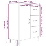  Komoda boja hrasta sonome 69,5x34x90 cm od konstruiranog drva | shoptok.hr