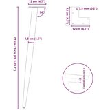 konzolna miza noge stožčasta oblika 4kosi naravno jeklo 72-73cm | Shoptok.si