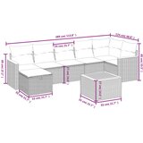 vidaXL 8-dijelni set vrtnih sofa s jastucima bež od poliratana | shoptok.hr