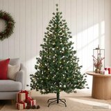  Umjetno božićno drvce s nogom 150 cm 150 LED lampica - 150 cm s LED svjetlima | shoptok.hr