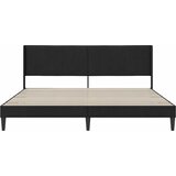  Krevetna konstrukcija s uzglavljem Crna 200 x 200 cm Baršun | shoptok.hr