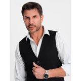 Ombre Men's suit vest with classic detailing and lining - black | Eponuda.ba