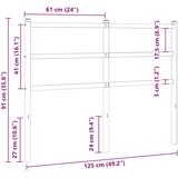  Metalno zamjensko uzglavlje bijelo 120 cm | shoptok.hr