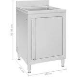  Komercijalni kuhinjski ormarić za sudoper 60x60x96 cm čelični | shoptok.hr