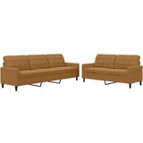  2-dijelni set sofa s jastucima smeđi baršunasti | shoptok.hr