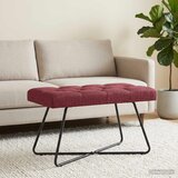  Klupa s gumbastim tkanjem Vinska crvena 80 x 40 x 46 cm Tkanina | shoptok.hr