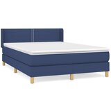  Box spring postelja z vzmetnico modra 140x200 cm blago | Shoptok.si
