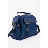 Dewberry 67330 Womens 3 Compartment Adjustable Shoulder Bag-NAVY | Shoptok.si