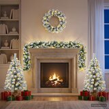 Set mini božićnih drvaca 90 cm 175 LED lampica Topla bijela PVC | shoptok.hr