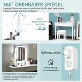 Namještaj Toaletni stolić sa stolicom i rotirajućim ogledalom od 360° i 10 bijelih LED žarulja s mogućnošću prigušivanja | shoptok.hr