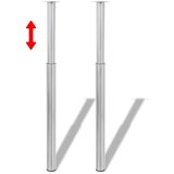  2 Teleskopske Noge za Stol Brušeni nikal 710 mm-1100 mm | shoptok.hr