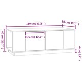 Stolić za kavu bijeli 110x50x40 cm od masivne borovine | shoptok.hr