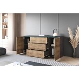 XXXL Komoda Vera, Antracit, Barva Kostanja, Z Osvetlitvijo | Shoptok.si