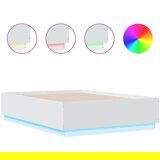 Furnova Posteljni okvir z LED lučkami bel 135x190 cm inženirski les, (21936307) | Shoptok.si